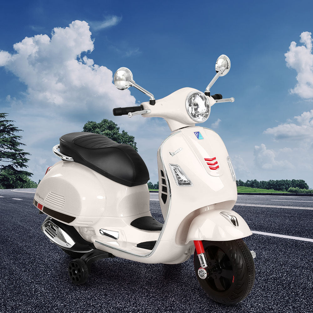 Vespa Licensed GTS Kids Electric Ride-On Motorcycle - White – Kids