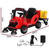 Rigo Kids 12v Street Sweeper Kids Electric Ride On Car with Remote - Red