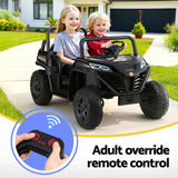 Rigo Kids Ride On Car Electric Toys Cars Headlight Music Remote Control Black