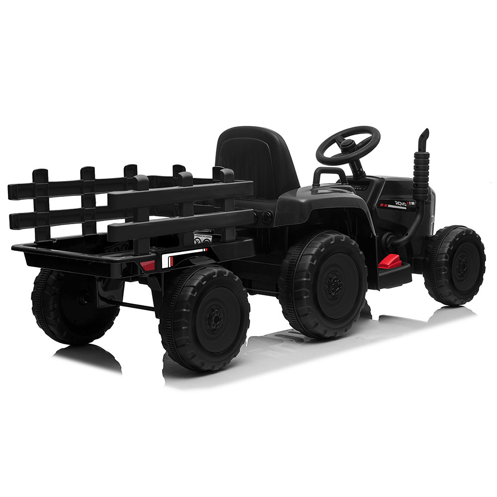 Rovo Kids 12v Electric Ride On Tractor with Remote - Black