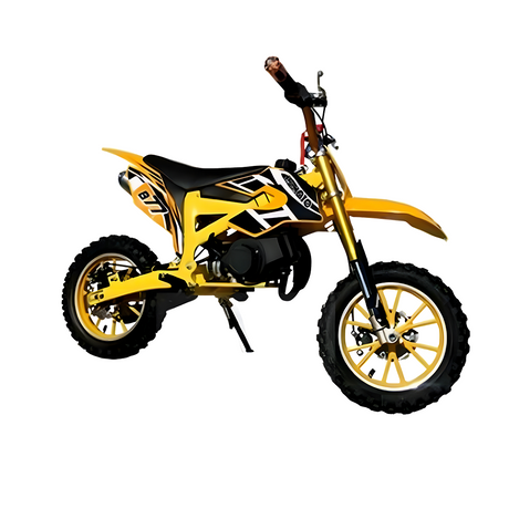 MJM 49cc Dirt Bike Ride - Yellow (Rev & Ride Bundle)