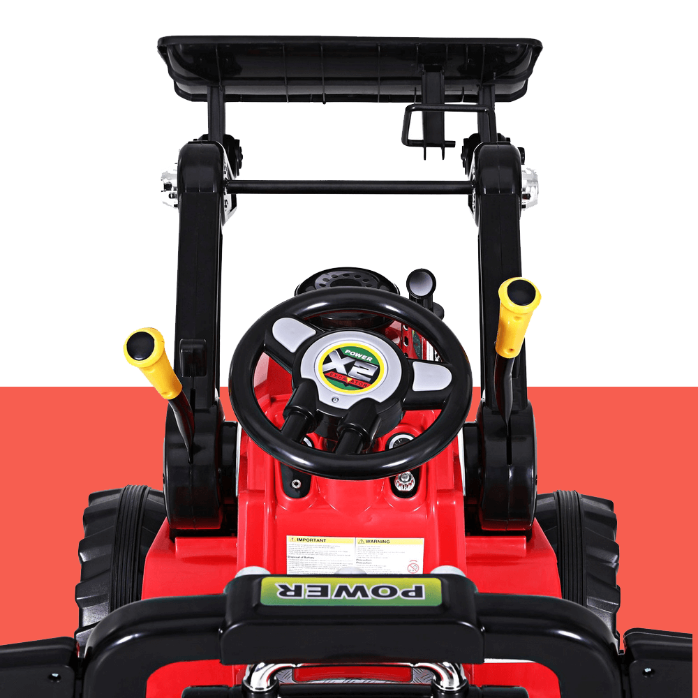 Rigo Kids Electric Ride On Car Bulldozer Digger Loader Remote 6V Red