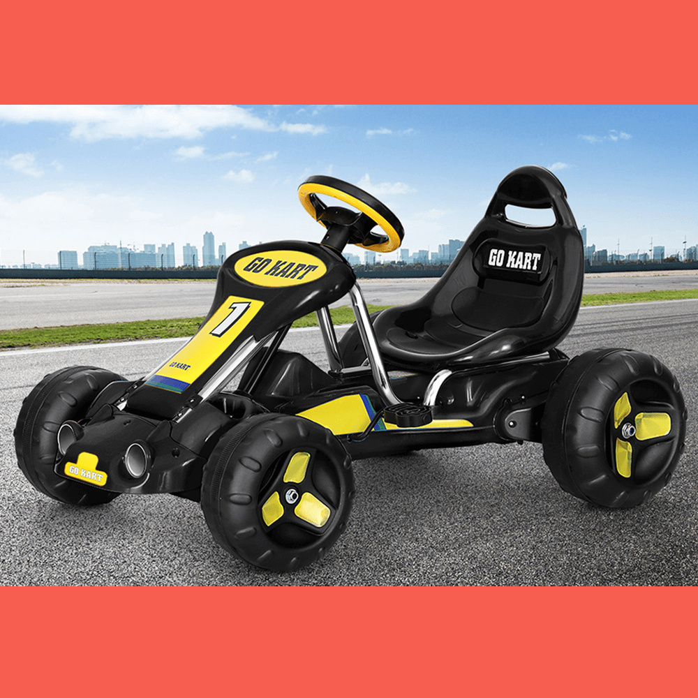 Rigo Kids Pedal Go Kart Ride On Toys Racing Car Plastic Tyre Black