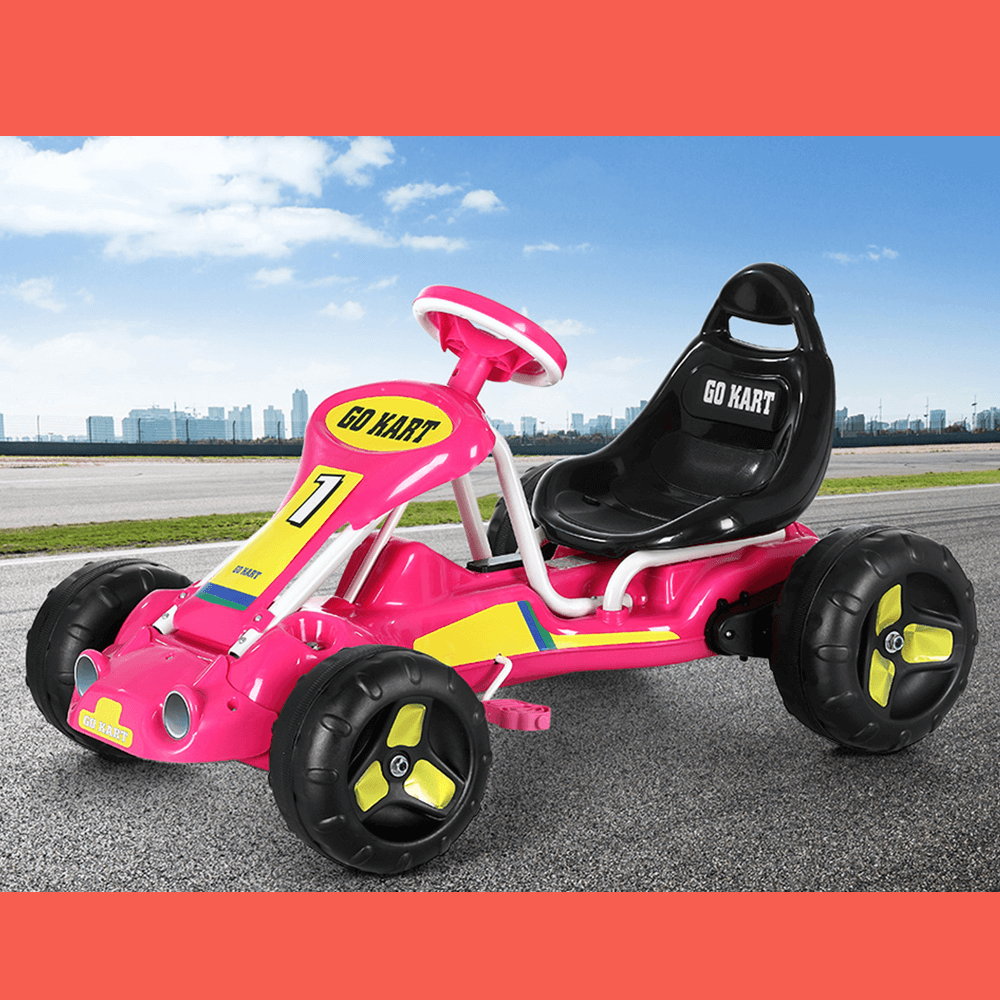 Rigo Kids Pedal Go Kart Ride On Toys Racing Car Plastic Tyre Pink