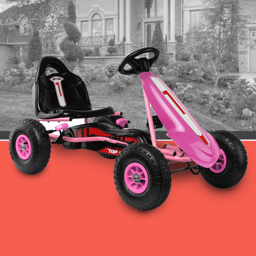 Rigo Kids Pedal Powered Go Kart Ride On Car For Kids - Pink