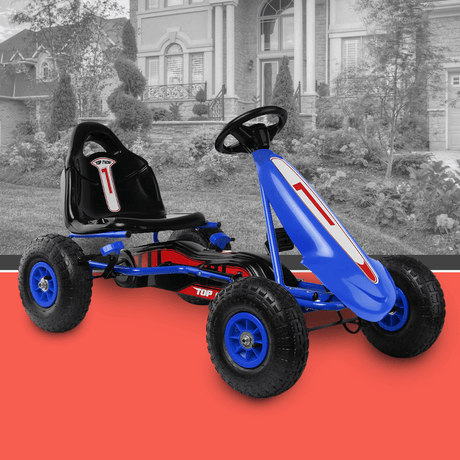 Rigo Kids Pedal Powered Go Kart Ride On Car For Kids - Blue