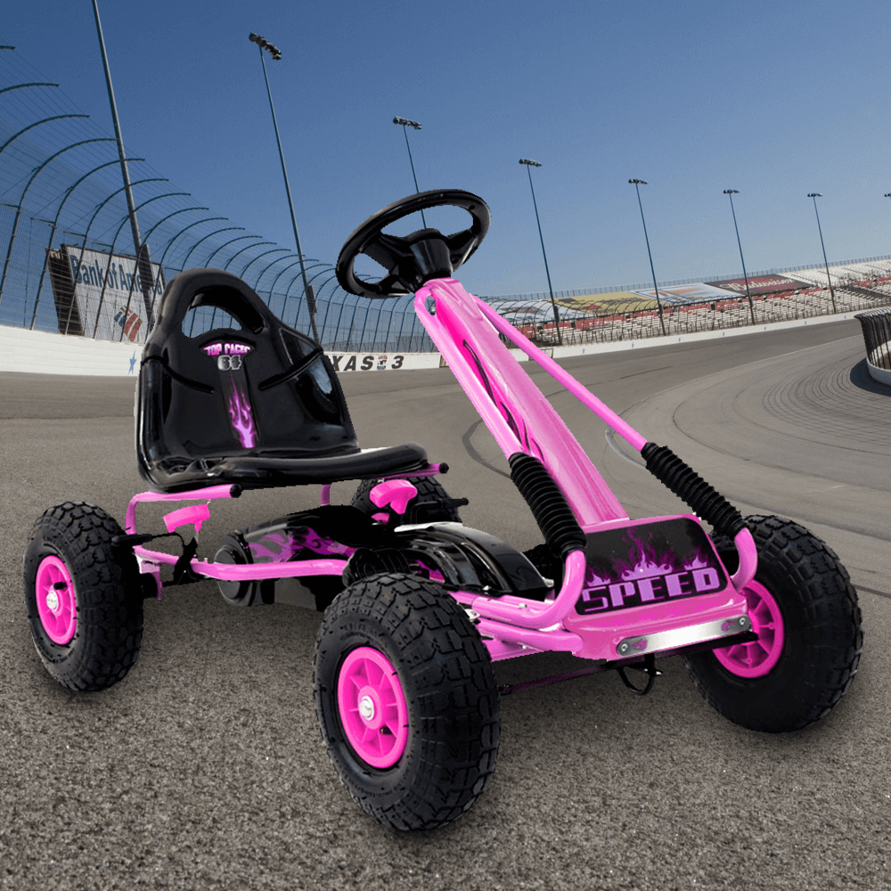 Rigo Kids Pedal Powered Go Kart Ride On Car for Kids - Pink