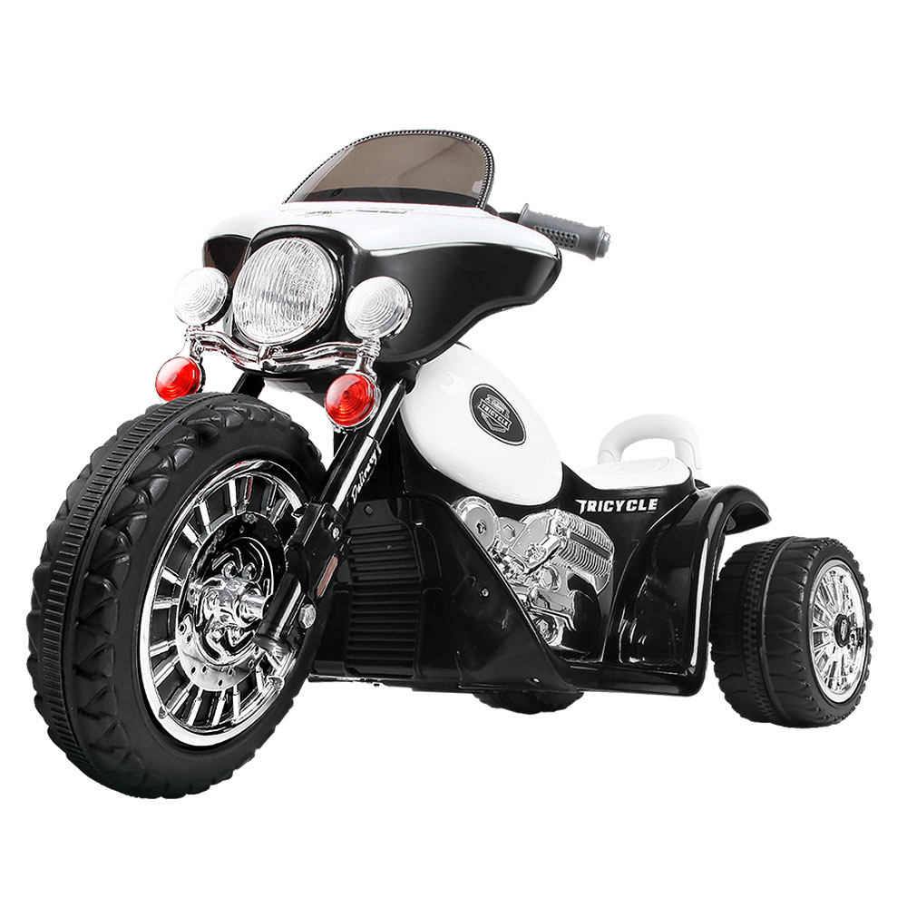 Rigo Kids Ride On Motorbike - Black & White