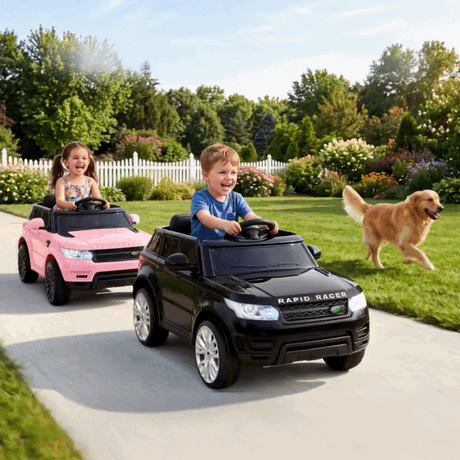 Rigo 6v Kids Ride On Car 2-Pack with Remote - Black & Pink