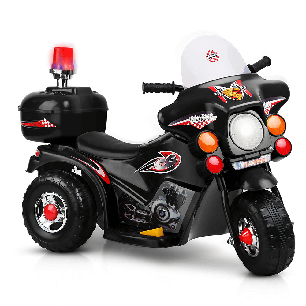 Rigo Kids Electric Ride On Police Motorcycle Motorbike 6V Battery Blac Kids Car Sales