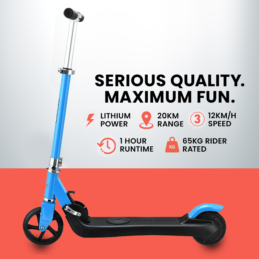 Rovo Kids 125W Foldable Kids Electric Scooter - Blue Media 2 of 9