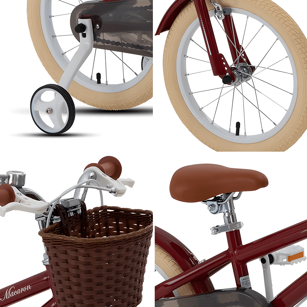 RoyalBaby 18-inch Vintage Style Kids Bike - Macaron Red