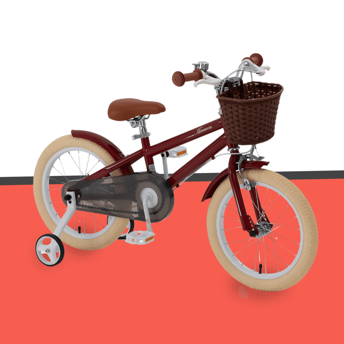 RoyalBaby 18-inch Vintage Style Kids Bike - Macaron Red
