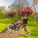 RoyalBaby 18-inch Vintage Style Kids Bike - Macaron Red