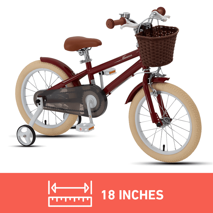 RoyalBaby 18-inch Vintage Style Kids Bike - Macaron Red