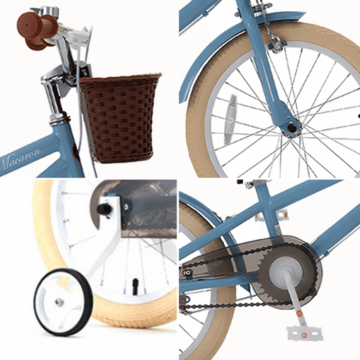 RoyalBaby 18-inch Vintage Style Kids Bike - Macaron Blue