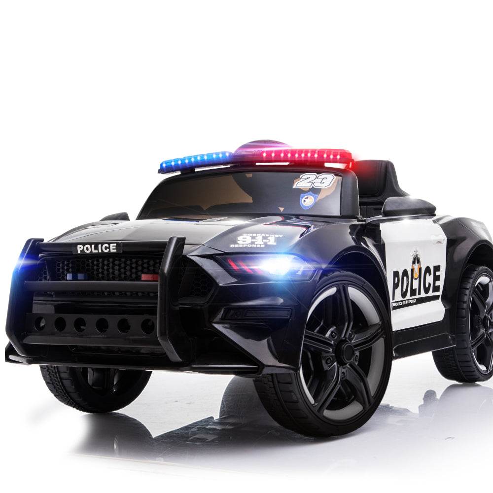 Rovo Kids Police Patrol Kids Electric Ride-On Car - Black