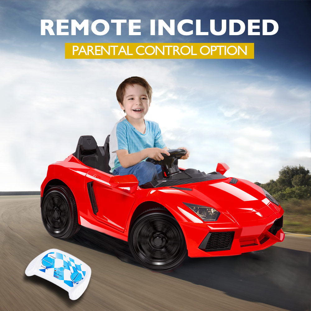 Rovo Kids Lamborghini Inspired Kids Electric Ride-On Car with Remote - Red