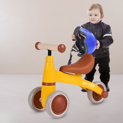 GOMINIMO 3 Wheels Carbon Steel Baby Balance Bike - Yellow