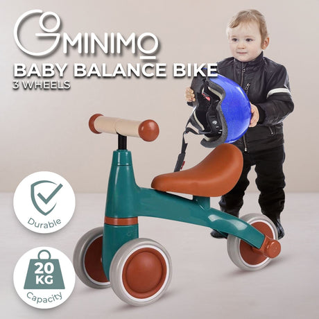 GOMINIMO 3 Wheels Carbon Steel Baby Balance Bike - Green