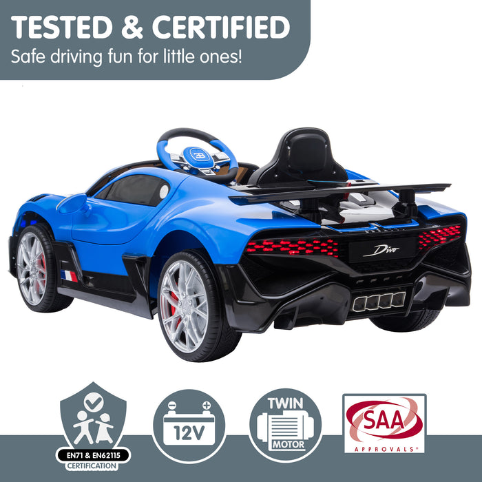 Kahuna Licensed Bugatti Divo Kids Electric Ride On Car - Blue