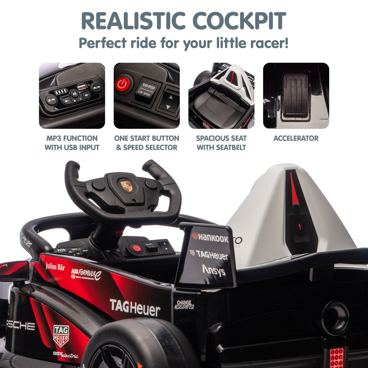 Kahuna Porsche Formula E Kids Electric Ride-on Car With Remote Control