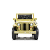 12V Military Jeep Electric Ride On Car For Kids - Khaki