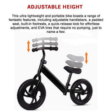 New Aim Lightweight Steel Kids Ride On Balance Bike - Black