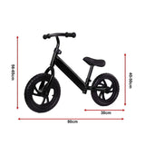 New Aim Lightweight Steel Kids Ride On Balance Bike - Black