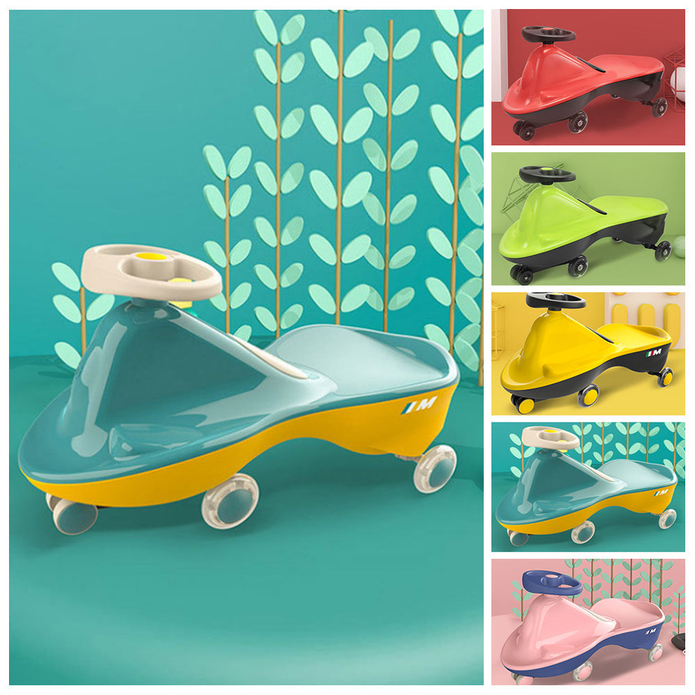 Howawa Italian Design Glide & Twist Kids Ride On Car - Green Yellow