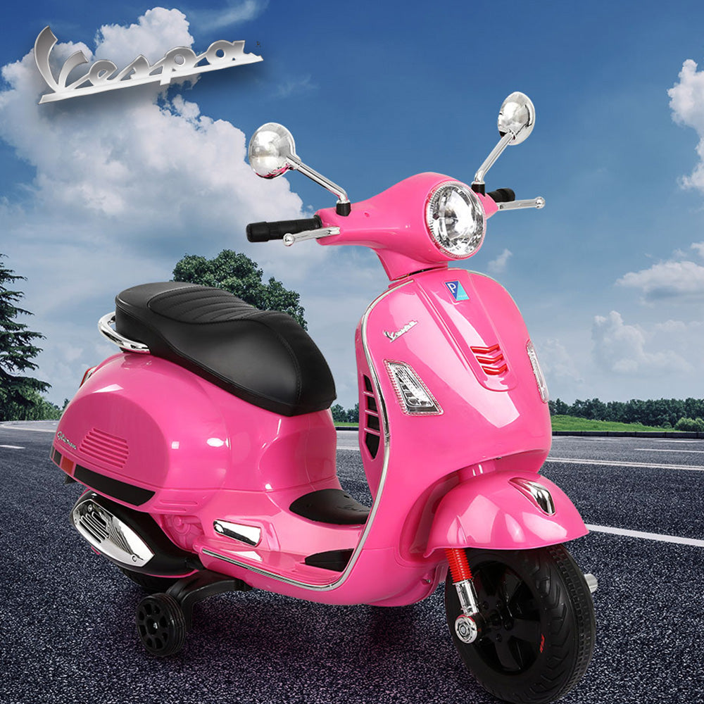 Vespa Licensed GTS Kids Electric Ride-On Motorcycle - Pink