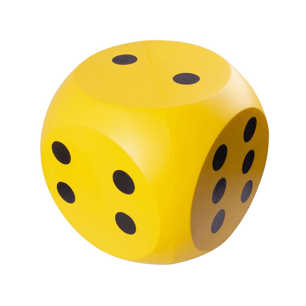 Giant Yellow Foam Dice — Kids Car Sales