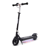 Black scooter with LED lights on a white background