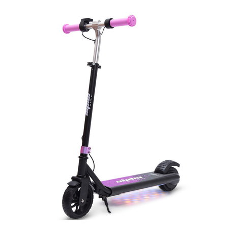 Black scooter with purple accents on a white background