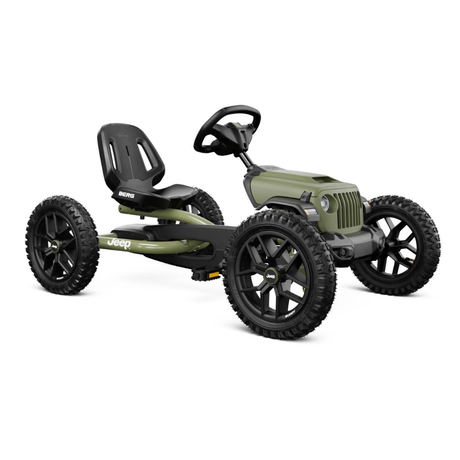 Children's off-road pedal car with Jeep branding on a white background