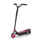Black and pink scooter on a white background