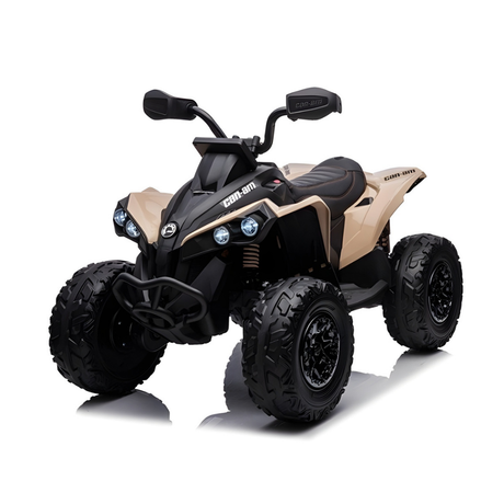 Black and beige ATV on a white background