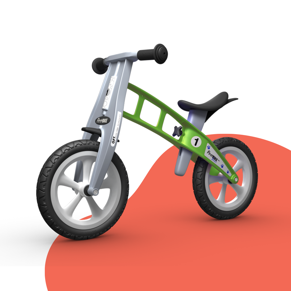 side view of FirstBIKE Lightweight Basic Balance Bike No Brake - Green