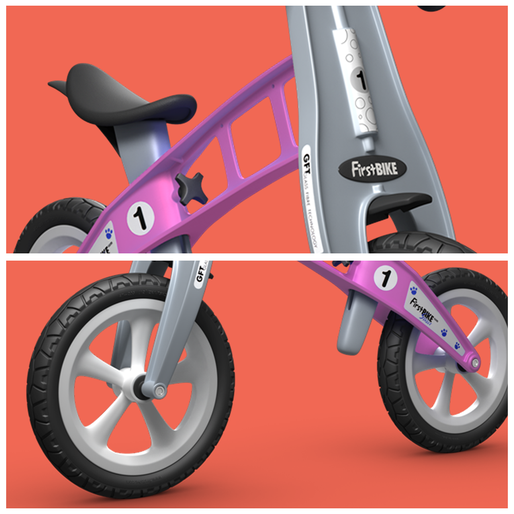 parts of FirstBIKE Lightweight Basic Balance Bike No Brake - Pink