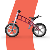 side vie of FirstBIKE Lightweight Basic Balance Bike No Brake - Red