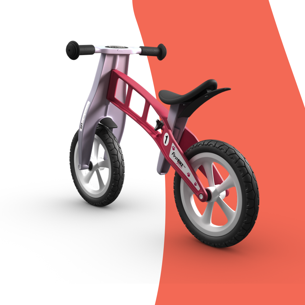 rear view of FirstBIKE Lightweight Basic Balance Bike No Brake - Red