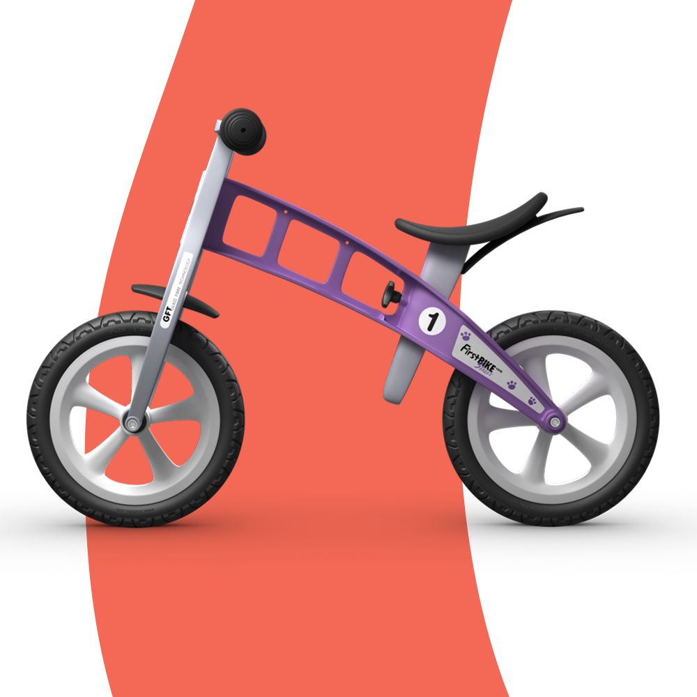 side view of FirstBIKE Lightweight Basic Balance Bike No Brake - Violet