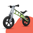 front view of FirstBIKE Lightweight Cross Balance Bike With Brake - Green