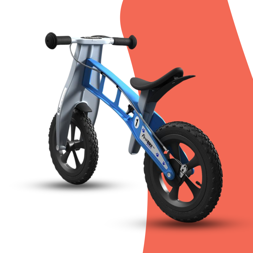 rear view of FirstBIKE Lightweight Cross Balance Bike With Brake - Light Blue