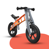 front view of FirstBIKE Lightweight Cross Balance Bike With Brake - Orange