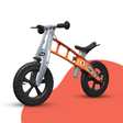 front view of FirstBIKE Lightweight Cross Balance Bike With Brake - Orange