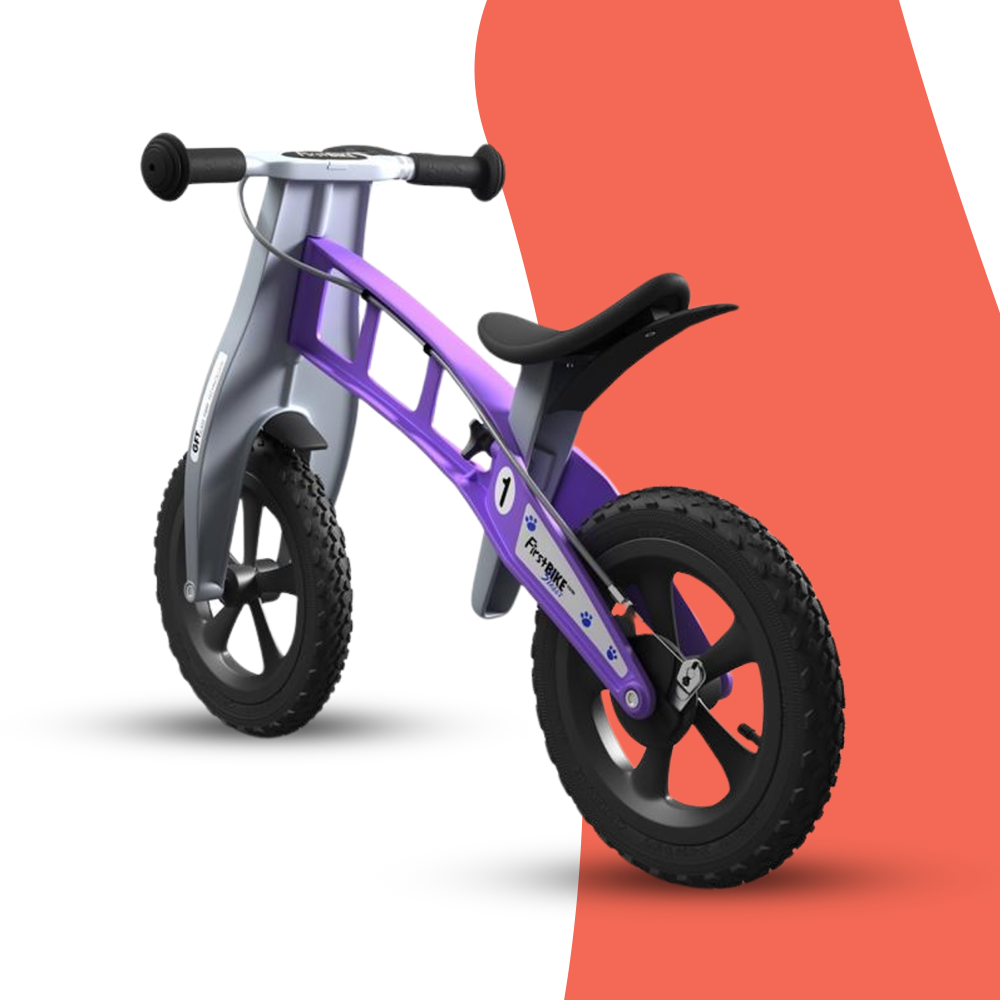 rear view of FirstBIKE Lightweight Cross Balance Bike With Brake - Violet