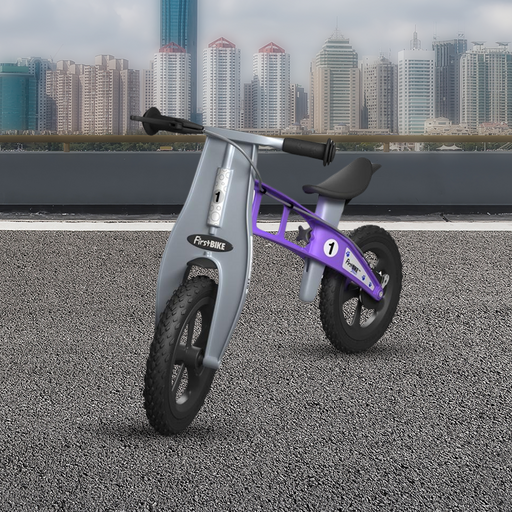 city view with FirstBIKE Lightweight Cross Balance Bike With Brake - Violet