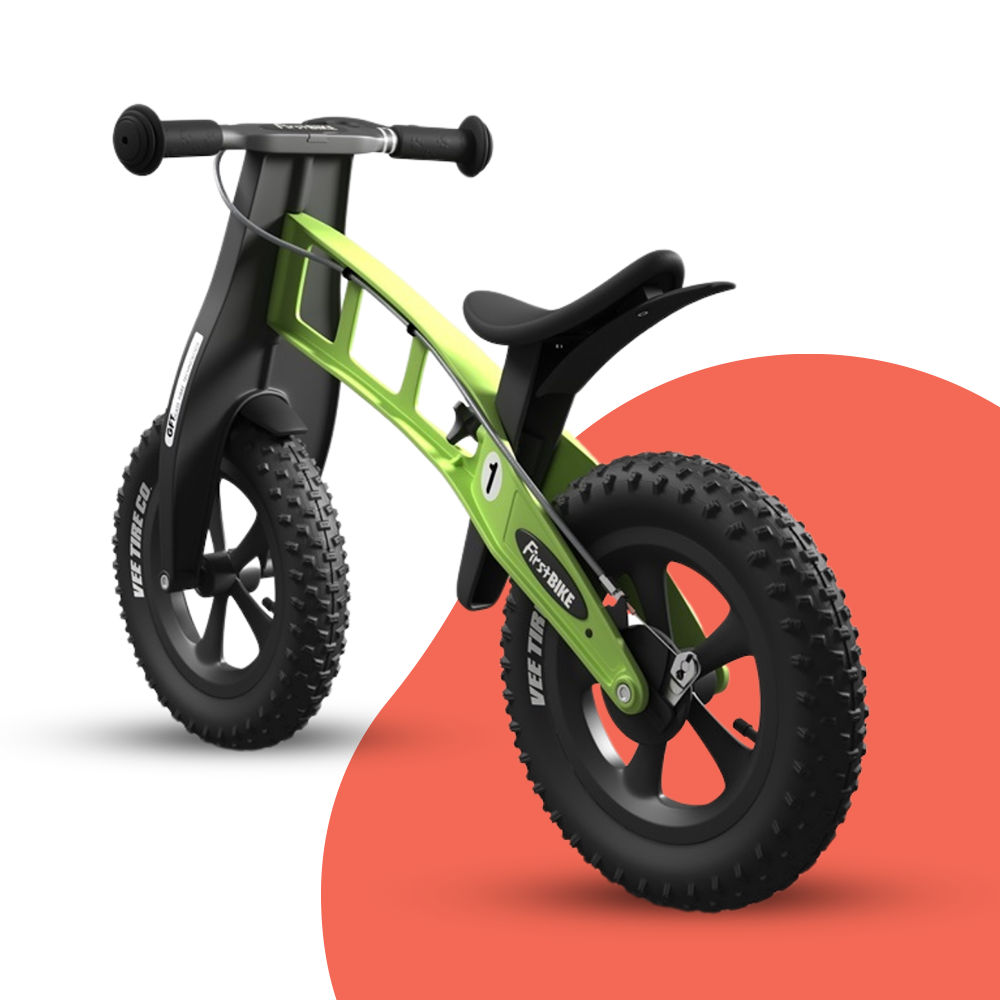 FirstBIKE Lightweight Fat Cross Balance Bike With Brake Green Kids Car Sales