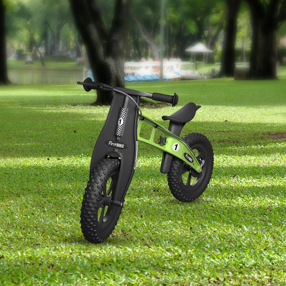 FirstBIKE Lightweight Fat Cross Balance Bike With Brake Green Kids Car Sales